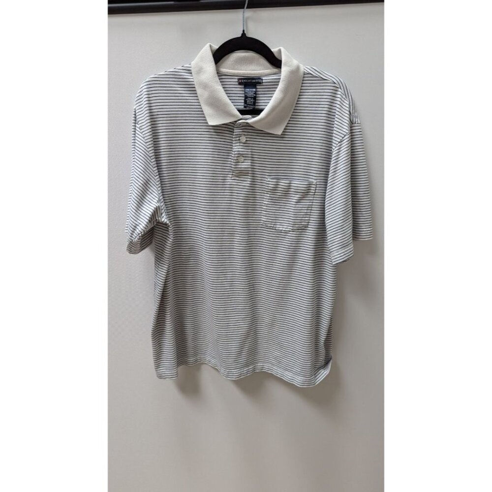 Knights Bridge White/Navy Striped Polo Shirt
